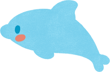 Handdrawn Textured Cute Dolphin 